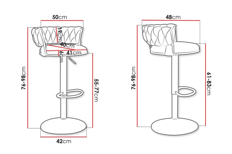 Aikka Baarituoli 98 cm - Musta - Huonekalut - Tuoli & nojatuoli - Baarituoli