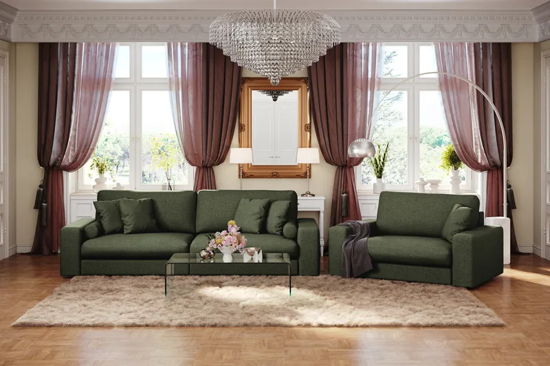 Arken Lyx Suuri Syvä Kangasnojatuoli - Vihreä - Huonekalut - Tuoli & nojatuoli - Nojatuoli & lepotuoli