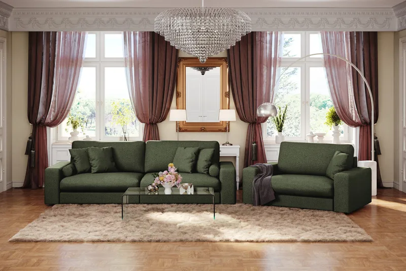 Arken Lyx Suuri Syvä Kangasnojatuoli - Vihreä - Huonekalut - Tuoli & nojatuoli - Nojatuoli & lepotuoli