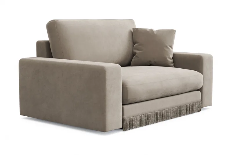 Arken Lyx Suuri Syvä Samettinen nojatuoli - Beige - Huonekalut - Tuoli & nojatuoli - Nojatuoli & lepotuoli