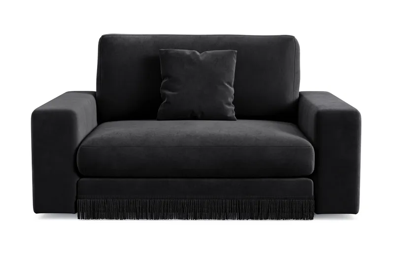 Arken Lyx Suuri Syvä Samettinen nojatuoli - Musta - Huonekalut - Tuoli & nojatuoli - Nojatuoli & lepotuoli