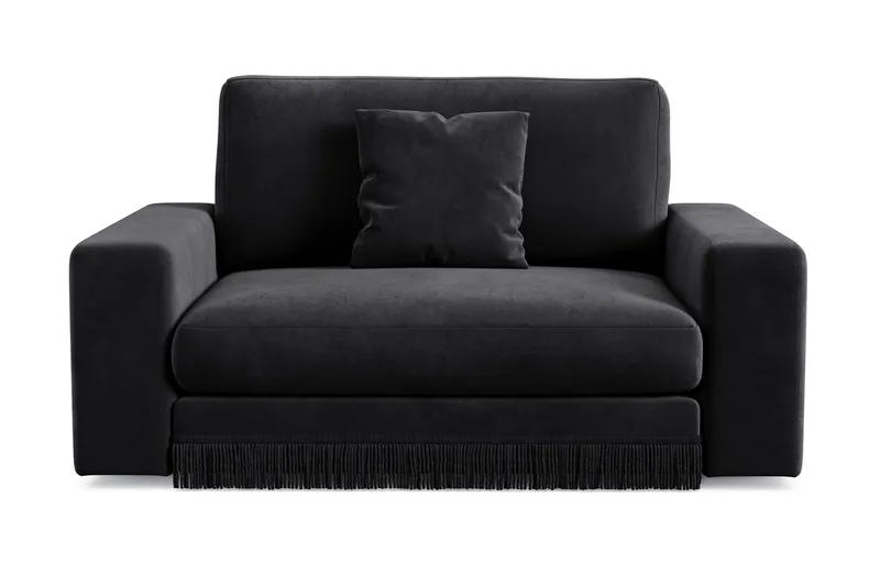 Arken Lyx Suuri Syvä Samettinen nojatuoli, Musta