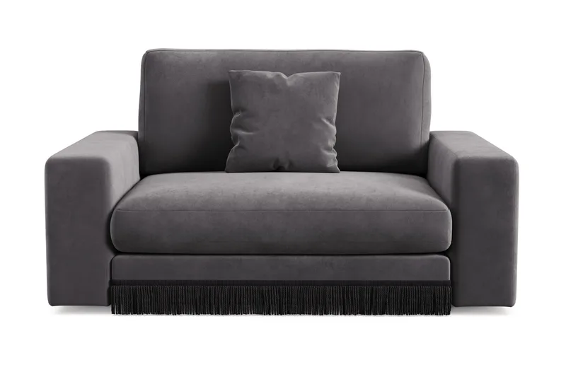 Arken Lyx Suuri Syvä Samettinen nojatuoli - Tummanharmaa - Huonekalut - Tuoli & nojatuoli - Nojatuoli & lepotuoli
