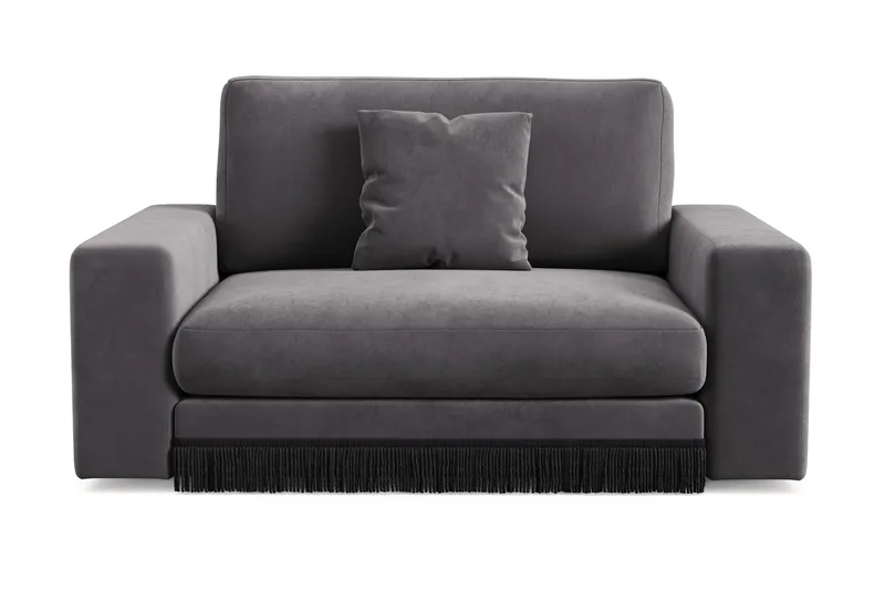 Arken Lyx Suuri Syvä Samettinen nojatuoli - Tummanharmaa - Huonekalut - Tuoli & nojatuoli - Nojatuoli & lepotuoli