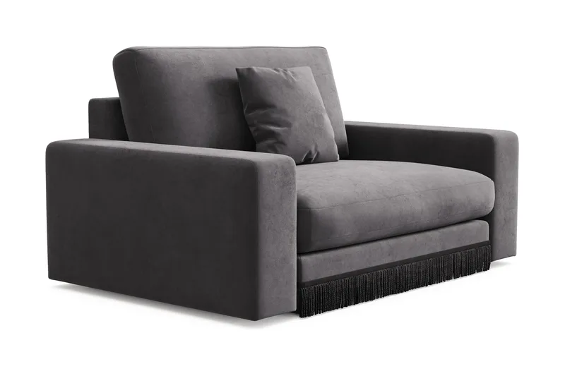 Arken Lyx Suuri Syvä Samettinen nojatuoli - Tummanharmaa - Huonekalut - Tuoli & nojatuoli - Nojatuoli & lepotuoli