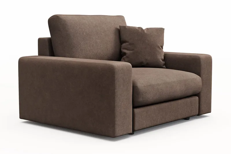 Arken Lyx Syvä Kangasnojatuoli - Ruskea - Huonekalut - Tuoli & nojatuoli - Nojatuoli & lepotuoli