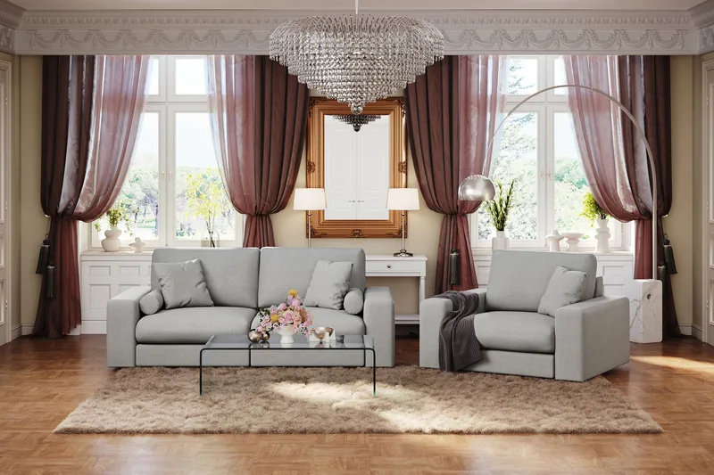 Arken Lyx Syvä Kangasnojatuoli - Vaaleanharmaa - Huonekalut - Tuoli & nojatuoli - Nojatuoli & lepotuoli