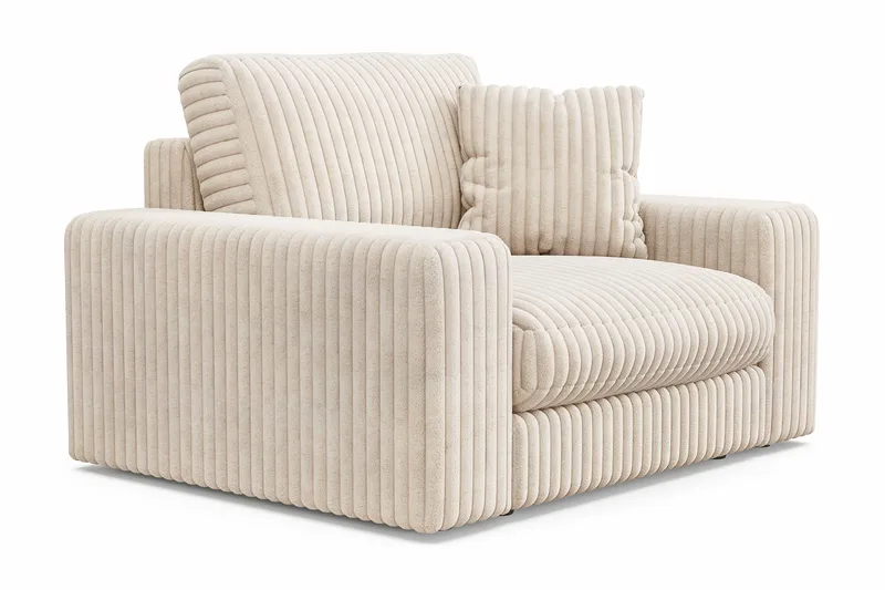 Arken Lyx Syvä Manchesternojatuoli - Beige - Huonekalut - Tuoli & nojatuoli - Nojatuoli & lepotuoli