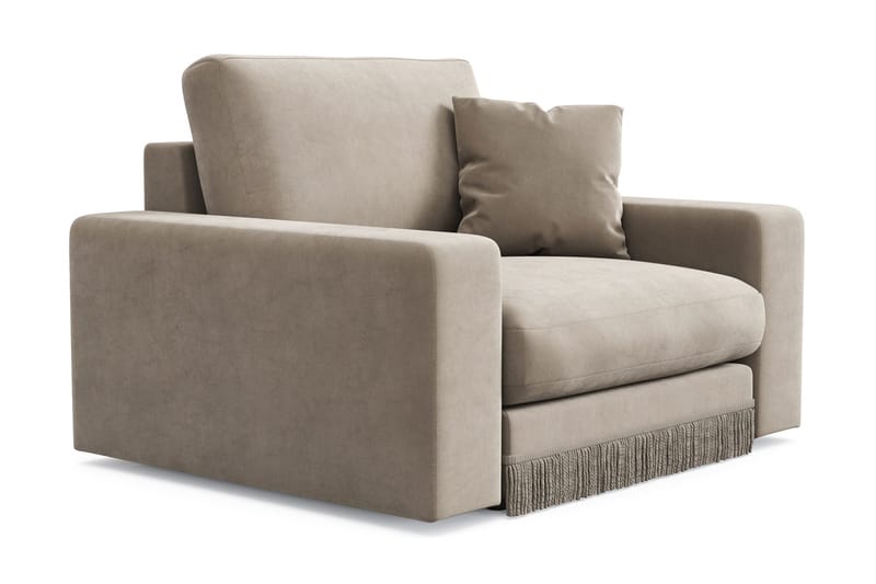 Arken Lyx Syvä Samettinen nojatuoli - Beige - Huonekalut - Tuoli & nojatuoli - Nojatuoli & lepotuoli