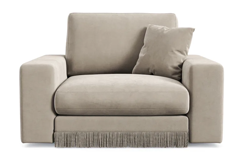 Arken Lyx Syvä Samettinen nojatuoli - Beige - Huonekalut - Tuoli & nojatuoli - Nojatuoli & lepotuoli