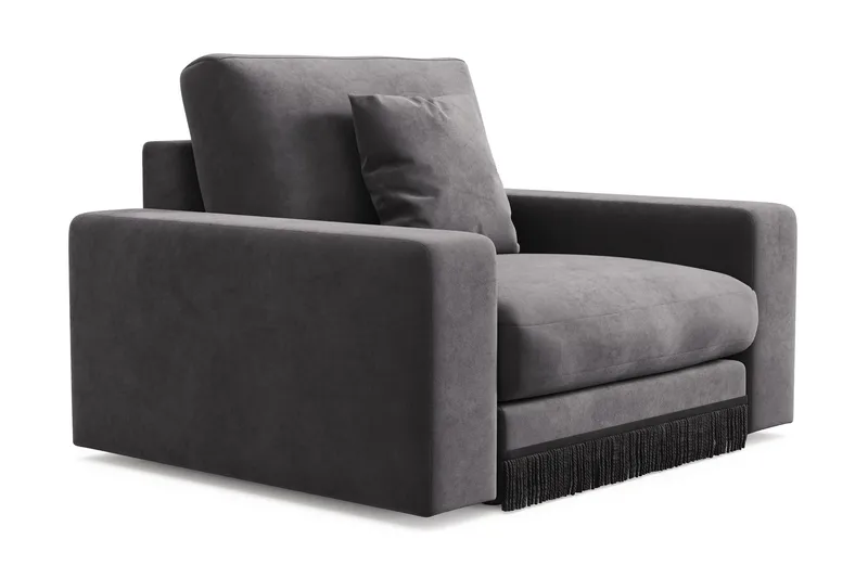 Arken Lyx Syvä Samettinen nojatuoli - Tummanharmaa - Huonekalut - Tuoli & nojatuoli - Nojatuoli & lepotuoli