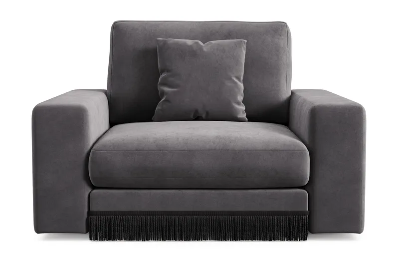 Arken Lyx Syvä Samettinen nojatuoli, Tummanharmaa