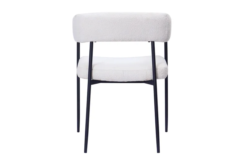 Ayana Ruokatuoli käsinojilla - Valkoinen buklee / Metallijalat musta - Huonekalut - Tuoli & nojatuoli - Ruokapöydän tuolit