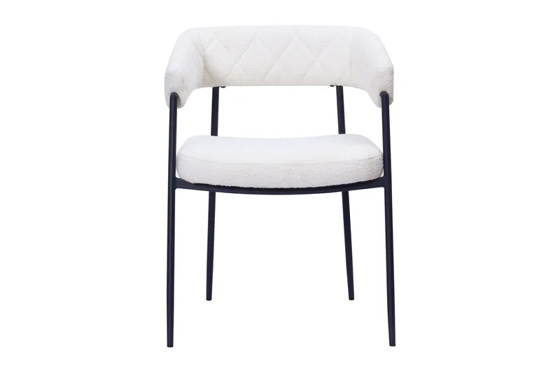 Ayana Ruokatuoli käsinojilla, Valkoinen buklee / Metallijalat musta