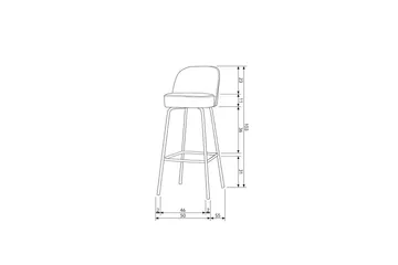 Baarijakkara Vogue - Konjakki, 80 cm - Huonekalut - Tuoli & nojatuoli - Baarituoli