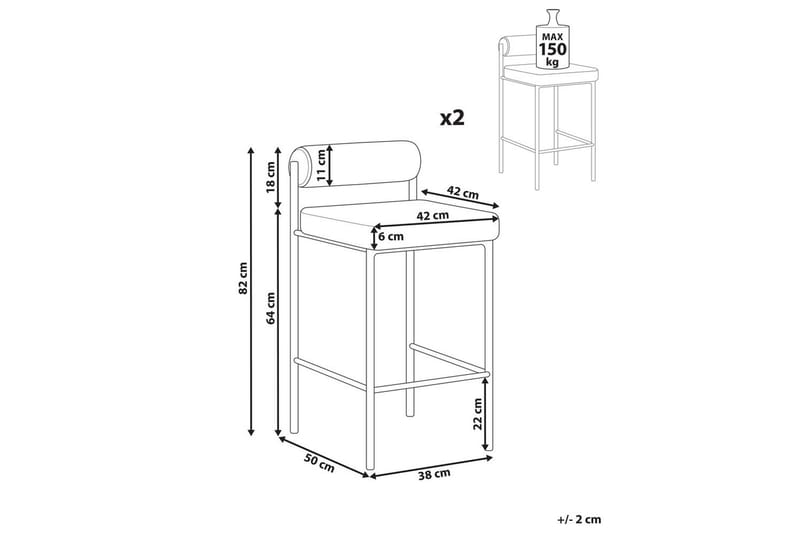 Baarituoli Amaya sarja, 2 kappaletta - Huonekalut - Tuoli & nojatuoli - Baarituoli