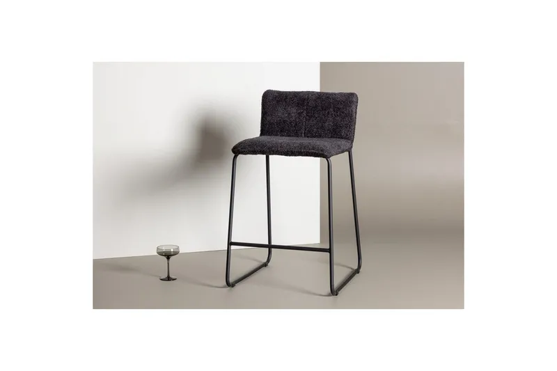 Baarituoli Bisbee Bouclé Musta - Musta - Huonekalut - Tuoli & nojatuoli - Baarituoli