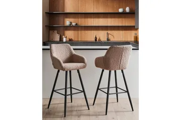 Baarituoli Casmalia 2 kpl Beige/musta - Beige/musta - Huonekalut - Tuoli & nojatuoli - Baarituoli