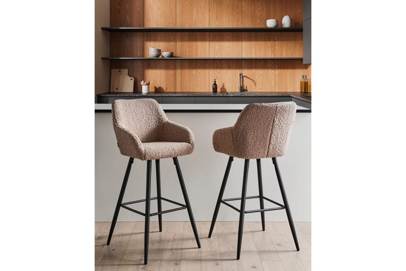 Baarituoli Casmalia 2 kpl Beige/musta - Beige/musta - Huonekalut - Tuoli & nojatuoli - Baarituoli