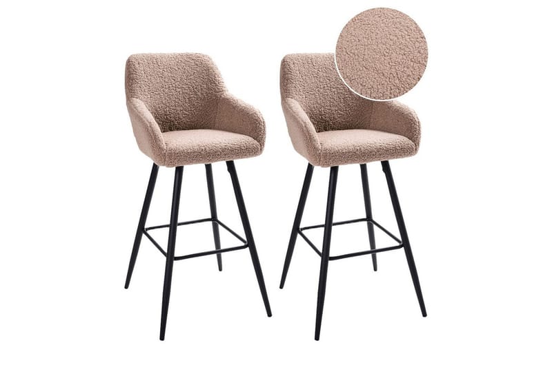 Baarituoli Casmalia 2 kpl Beige/musta - Beige/musta - Huonekalut - Tuoli & nojatuoli - Baarituoli
