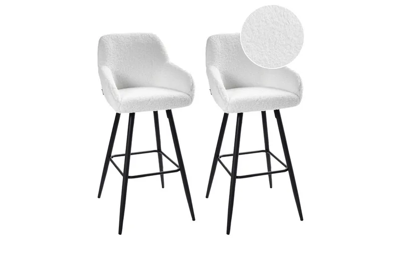 Baarituoli Casmalia 2 kpl Valkoinen/musta, Valkoinen/musta