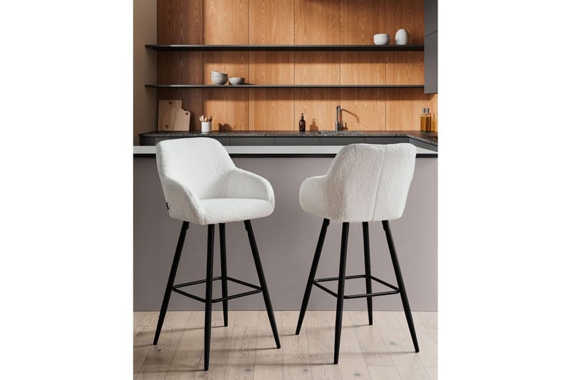 Baarituoli Casmalia 2 kpl Valkoinen/musta - Valkoinen/musta - Huonekalut - Tuoli & nojatuoli - Baarituoli