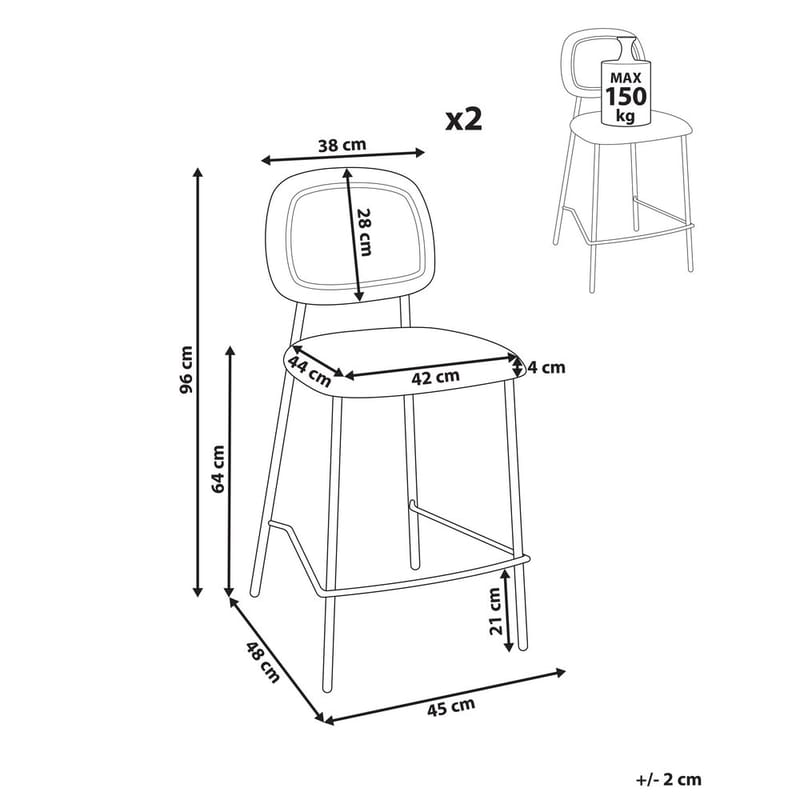 Baarituoli Duette 2-pakkaus - Beige, musta - Huonekalut - Tuoli & nojatuoli - Baarituoli