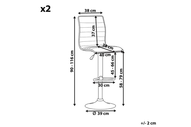 Baarijakkara Malters 2-pak - Keinonahka / Musta - Huonekalut - Tuoli & nojatuoli - Baarituoli