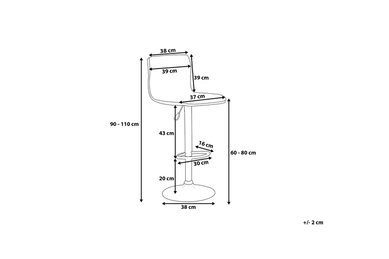 Baarijakkara Orlando 39 cm - Huonekalut - Tuoli & nojatuoli - Baarituoli
