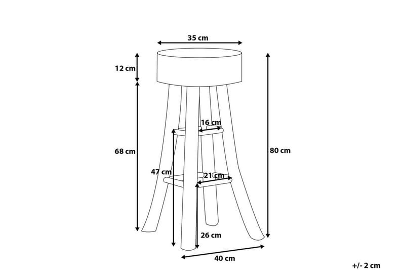 Baarijakkara Walton 40 cm - Puu/Luonnonväri - Huonekalut - Tuoli & nojatuoli - Baarituoli