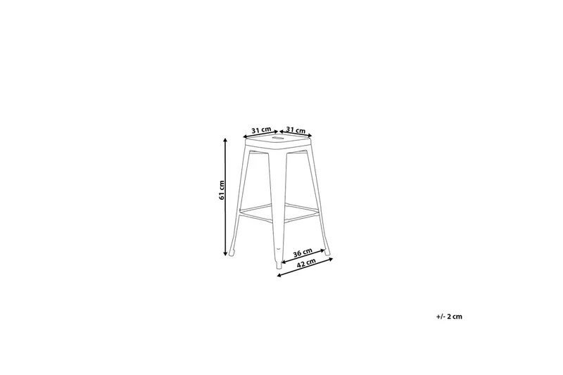 Baarituoli Cabrillo 42 cm - Keltainen - Huonekalut - Tuoli & nojatuoli - Baarituoli
