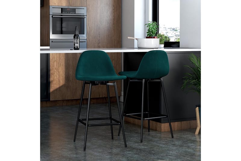 Baarituoli Calvin Vihreä/Sametti - Dorel Home - Huonekalut - Tuoli & nojatuoli - Baarituoli