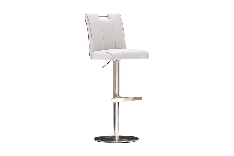 Baarituoli Chaco Pyöreä jalka Keinonahka, Valkoinen/Teräs