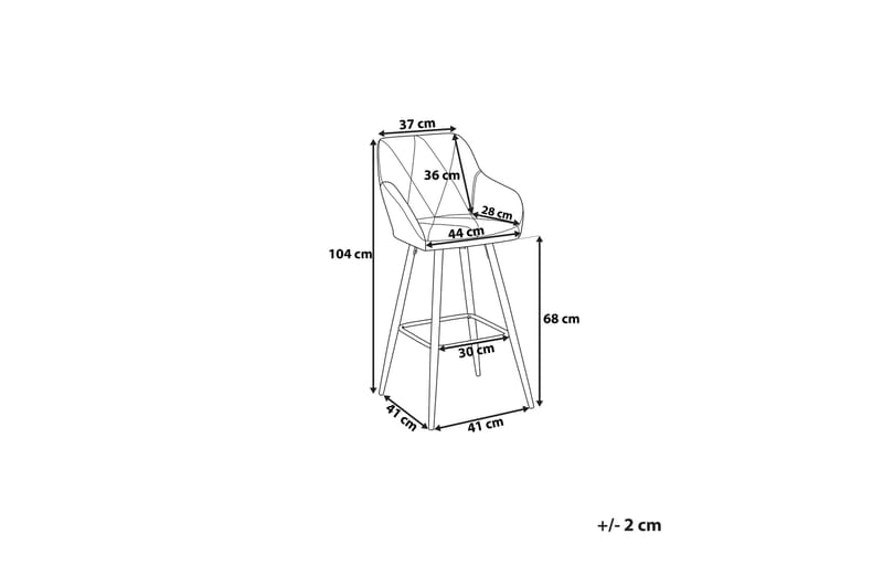Baarituoli Darien 41 cm - Harmaa - Huonekalut - Tuoli & nojatuoli - Baarituoli