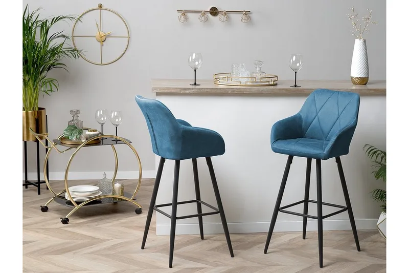 Baarituoli Darien 41 cm - Sininen - Huonekalut - Tuoli & nojatuoli - Baarituoli