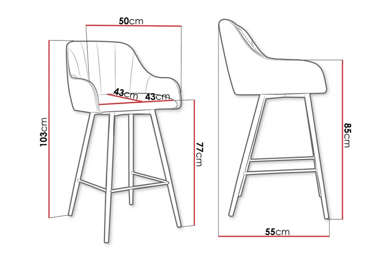 Baarituoli Glenarm - Huonekalut - Tuoli & nojatuoli - Baarituoli