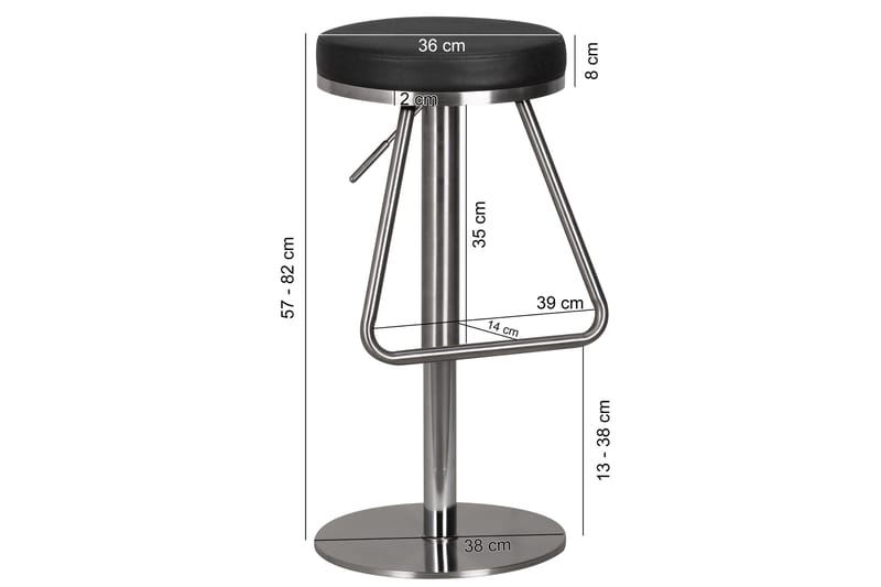 Baarituoli Hackington - Musta - Huonekalut - Tuoli & nojatuoli - Baarituoli