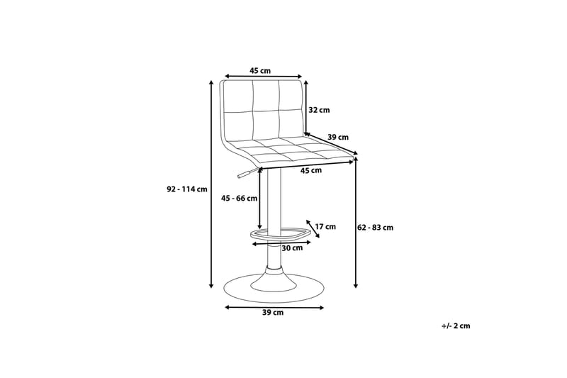 Baarituoli Marion 45 cm - Musta - Huonekalut - Tuoli & nojatuoli - Baarituoli