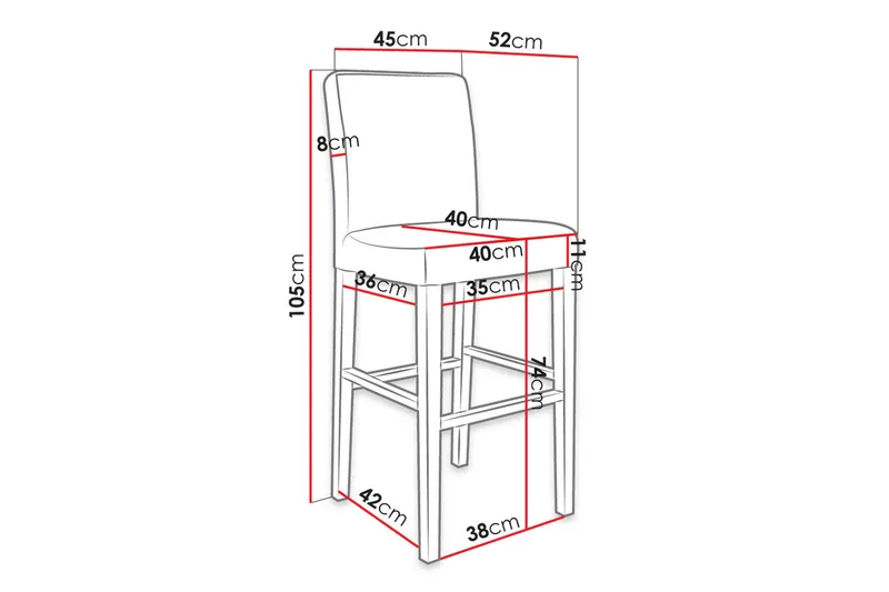 Baarituoli - Musta - Huonekalut - Tuoli & nojatuoli - Baarituoli