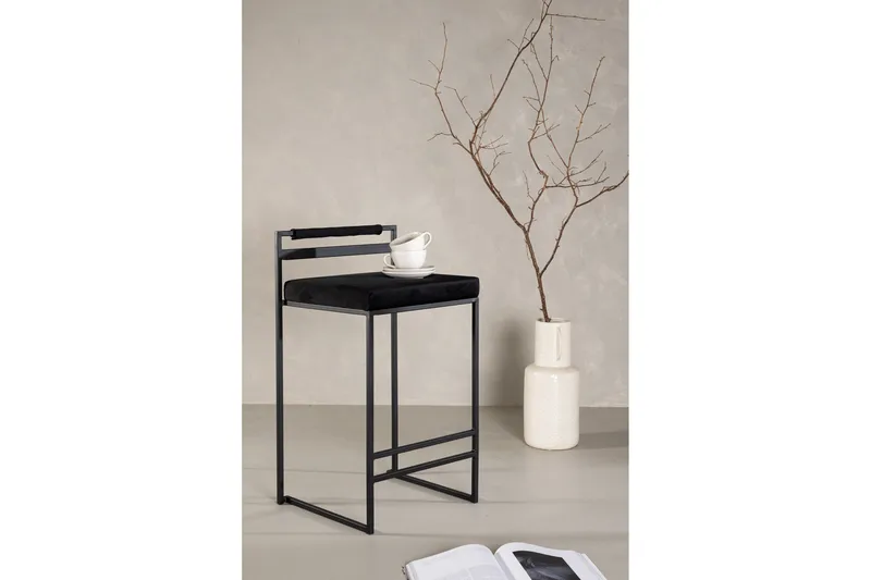 Baarituoli Opelika - Musta - Huonekalut - Tuoli & nojatuoli - Baarituoli