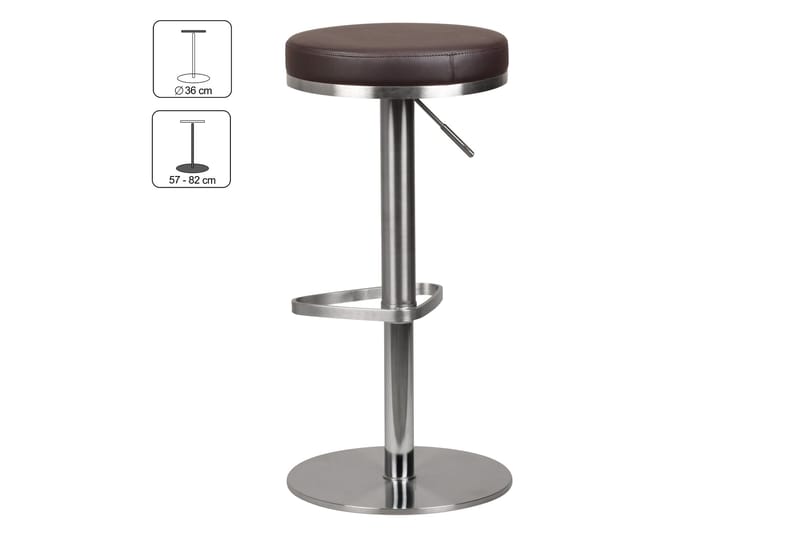 Baarituoli Sakshi - Ruskea/Kromi - Huonekalut - Tuoli & nojatuoli - Baarituoli