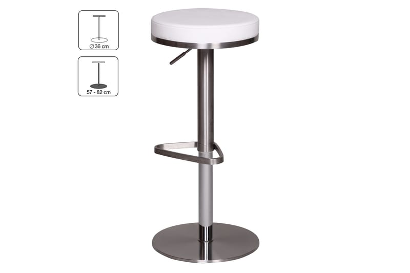 Baarituoli Sakshi - Valkoinen/Kromi - Huonekalut - Tuoli & nojatuoli - Baarituoli