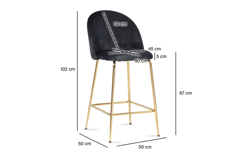 Babbi Baarituoli 102 cm - Antrasiitti - Huonekalut - Tuoli & nojatuoli - Baarituoli