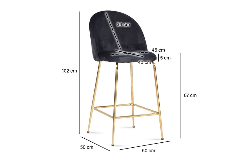 Babbi Baarituoli 102 cm - Antrasiitti - Huonekalut - Tuoli & nojatuoli - Baarituoli