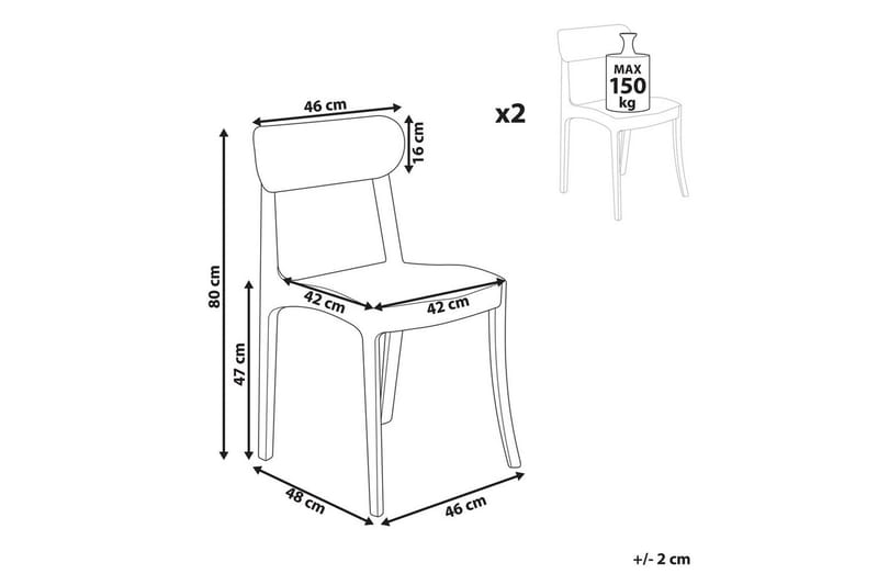 Bankettstol Beliani Covington set om 2 Transparent - Huonekalut - Tuoli & nojatuoli - Ruokapöydän tuolit