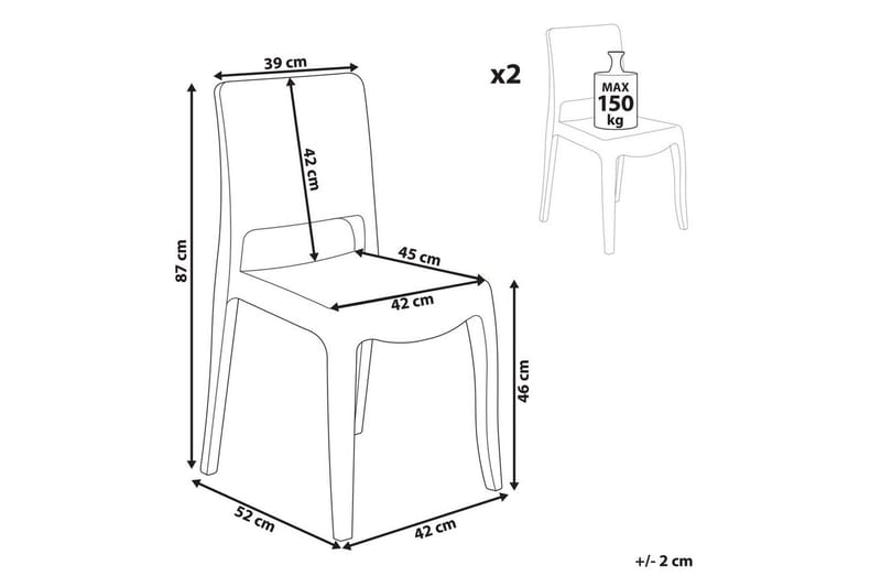 Bankettstol Beliani Westbridge set om 2 Transparent - Huonekalut - Tuoli & nojatuoli - Ruokapöydän tuolit