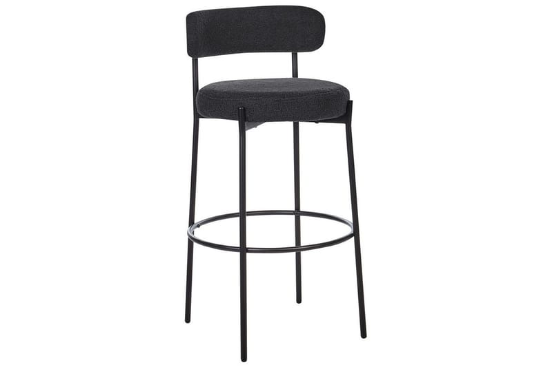 Barstol Beliani Allison set om 2 Beige-Svart Black - Huonekalut - Tuoli & nojatuoli - Baarituoli