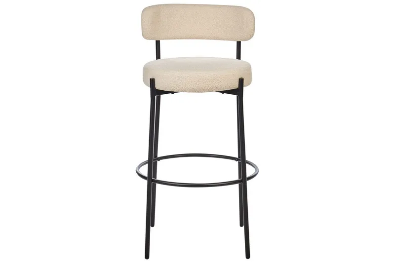 Barstol Beliani Allison set om 2 Beige-Svart Ljusbeige - Huonekalut - Tuoli & nojatuoli - Baarituoli