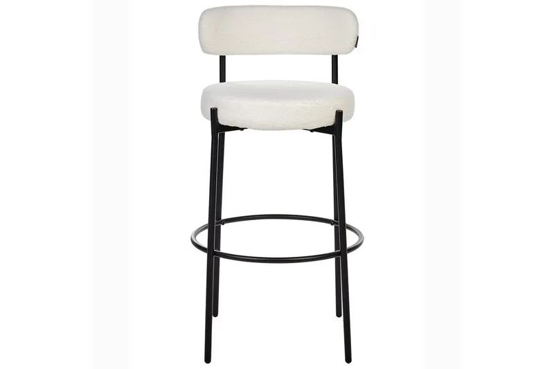 Barstol Beliani Allison set om 2 Beige-Svart NO_BRAND White - Huonekalut - Tuoli & nojatuoli - Baarituoli
