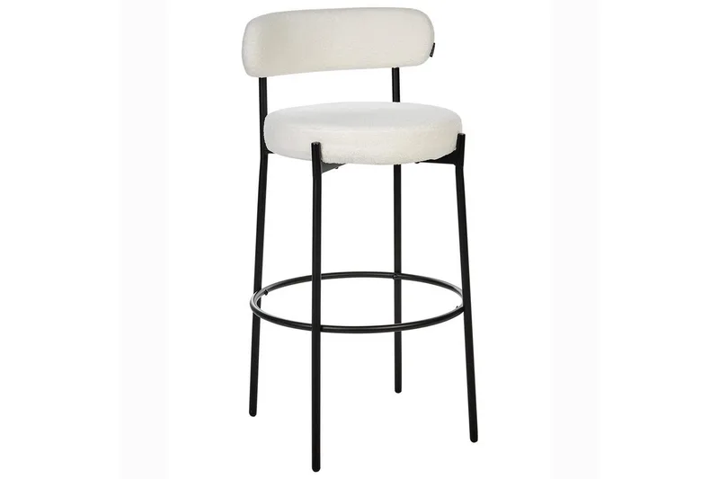 Barstol Beliani Allison set om 2 Beige-Svart NO_BRAND White - Huonekalut - Tuoli & nojatuoli - Baarituoli